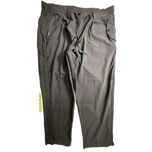 Paskho Pants - Paskho Sanctuary Cropped Pleated Stretch Tech Travel Pants Dark Black Size XL